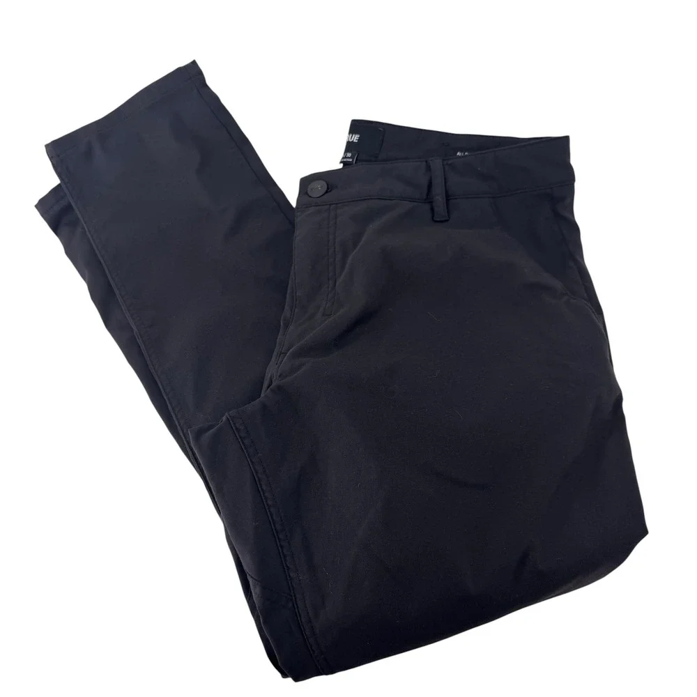 True Linkswear All Day Chino Slim Straight Black Mens Golf Pants 34x30